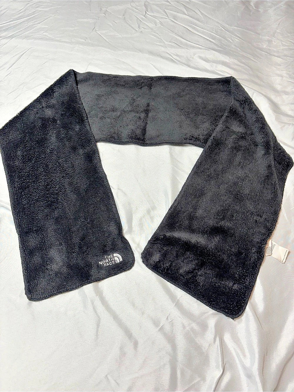 The North Face Denali Thermal Scarf Black High Loft Fleece Unisex AN7T Logo